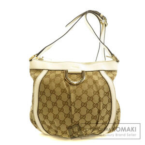 Gucci Abbey Ring Shoulder Bag beige GG leather White
